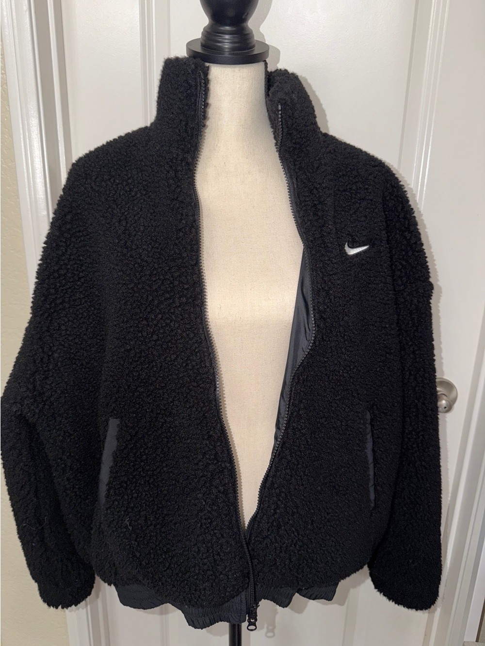 Nike Black Sherpa Zip-Up Jacket
